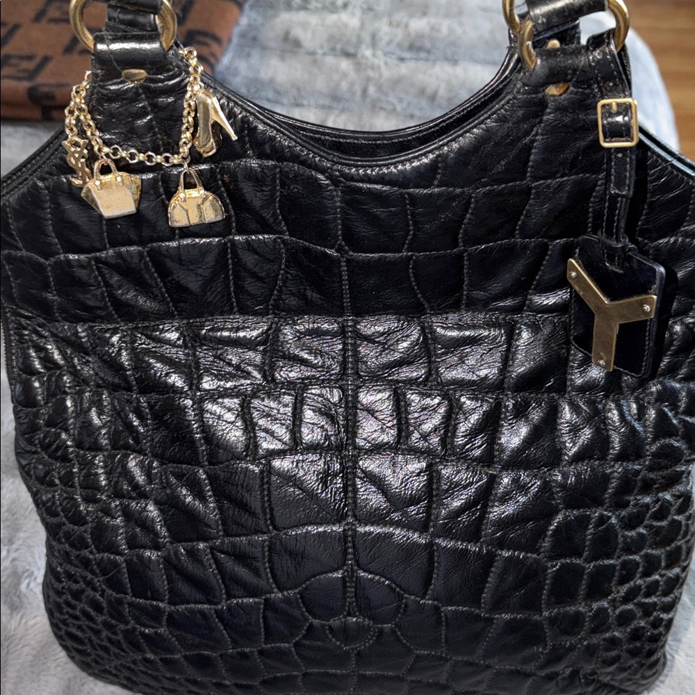 Preloved Vintage YSL Black Crocodile-Embossed great condition - Picture 6 of 15